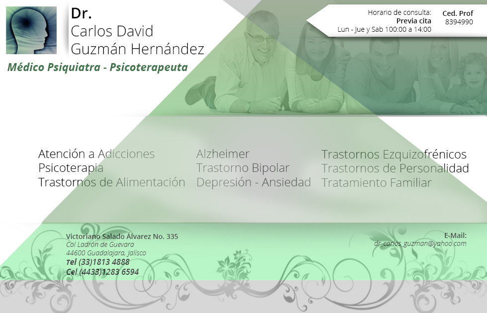 Dr. Carlos David Guzman Hernandez Psiquiatra Psicoterapeuta Guadalajara Jalisco